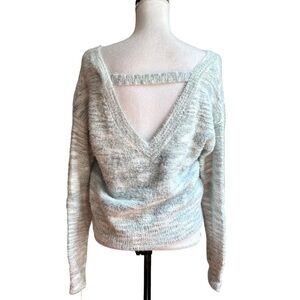 Jessica Simpson Open Back Cozy Fall Winter Sweater Women SZ Small Gray Knit NEW